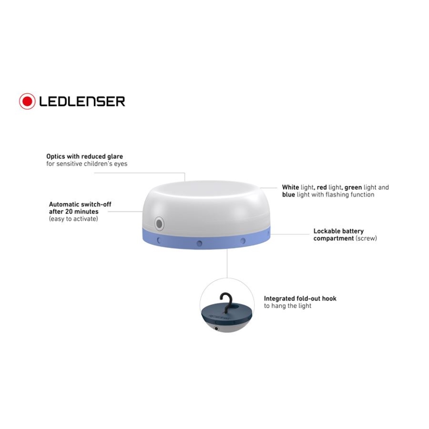 Ledlenser KIDCAMP6 RAINBOW - Lampada portatile dimmerabile a LED/3xAAA IP44 blu