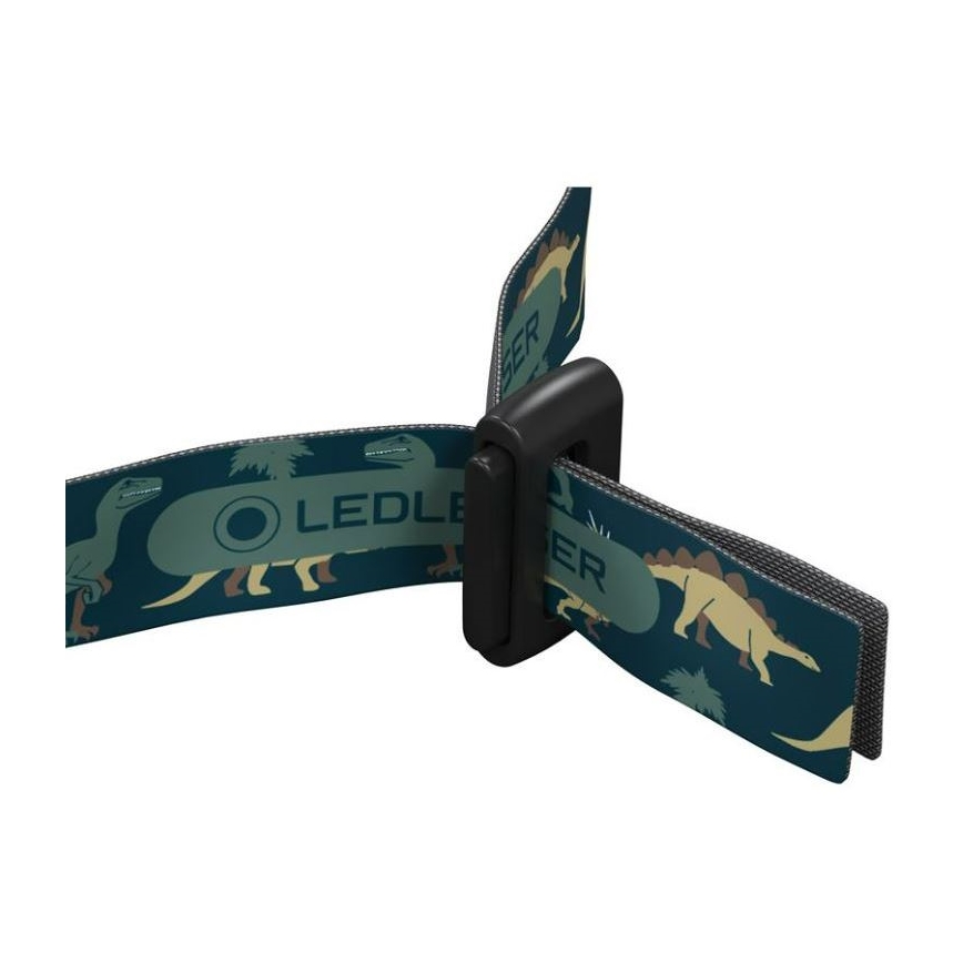 Ledlenser KIDLED4R DINO - Lampada frontale per bambini LED dimmerabile ricaricabile LED/280 mAh IPX4 40 lm 18 h verde