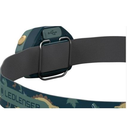 Ledlenser KIDLED4R DINO - Lampada frontale per bambini LED dimmerabile ricaricabile LED/280 mAh IPX4 40 lm 18 h verde