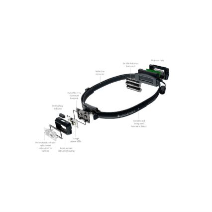 Ledlenser NEO3 - Lampada frontale a LED dimmerabile, alimentata da 3xAAA, IP54, 400 lm, autonomia fino a 20 h, nera