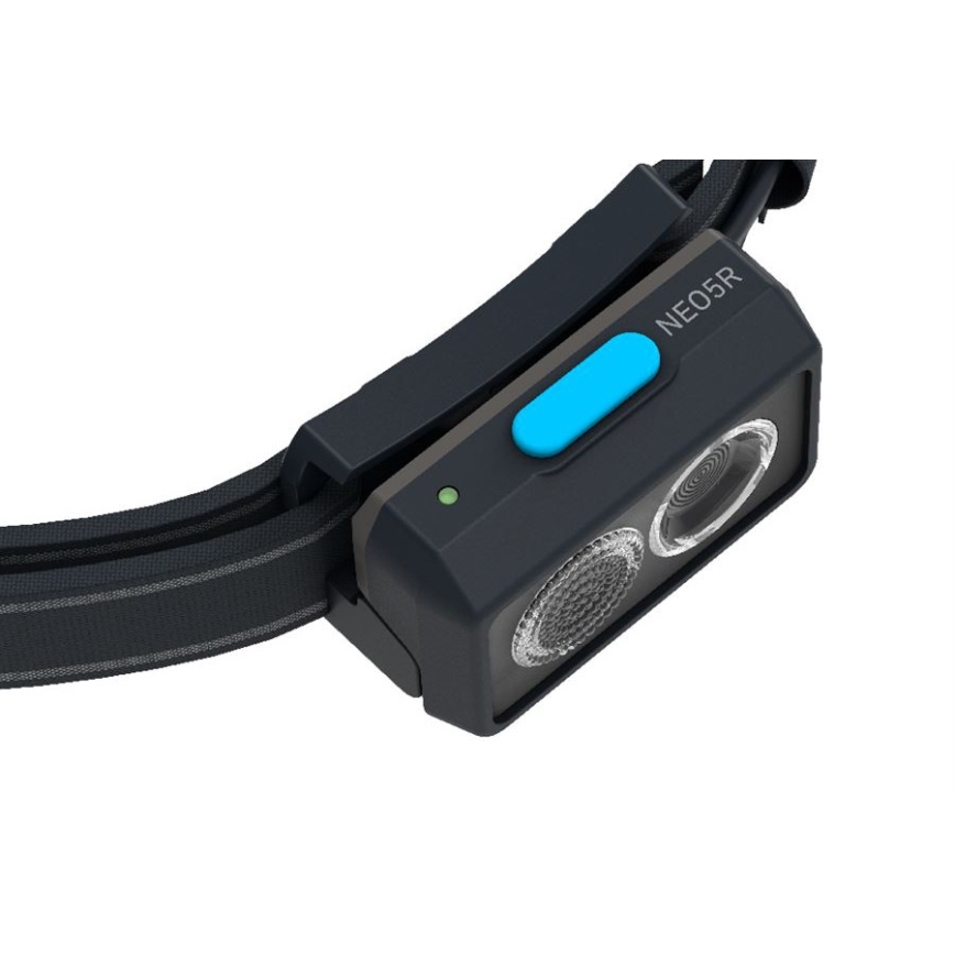 Ledlenser NEO5R - Torcia frontale ricaricabile a LED dimmerabile, 1800 mAh, IP54, 600 lm, 35 ore, blu