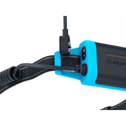 Ledlenser NEO5R - Torcia frontale ricaricabile a LED dimmerabile, 1800 mAh, IP54, 600 lm, 35 ore, blu