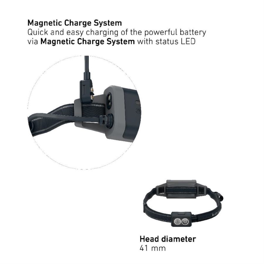 Ledlenser NEO5R - lampada frontale ricaricabile dimmerabile a LED LED/1800mAh IP54 600 lm 35 ore nera