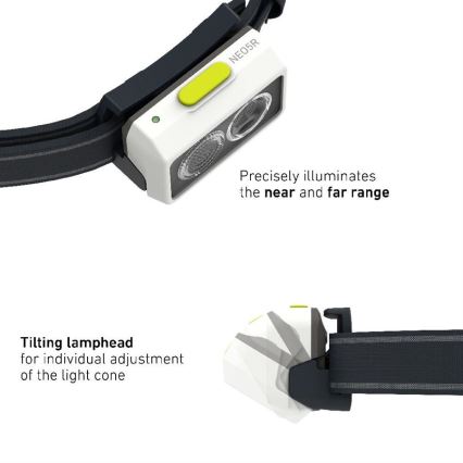 Ledlenser NEO5R - Torcia frontale ricaricabile a LED dimmerabile/1800 mAh IP54 600 lm 35 h nero/bianco