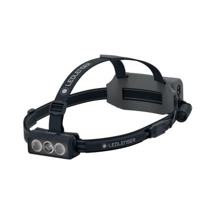 Ledlenser NEO9R - lampada frontale ricaricabile a LED dimmerabile, 5000 mAh, IP54, 1200 lm, 120 h, nero/grigio