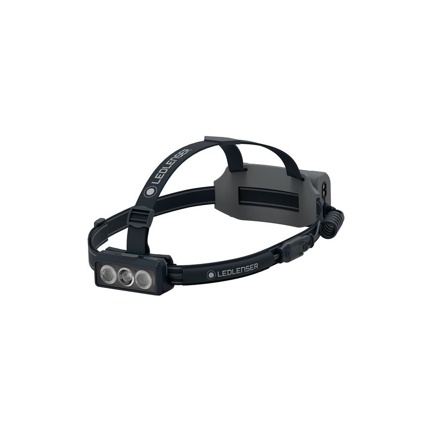 Ledlenser NEO9R - lampada frontale ricaricabile a LED dimmerabile, 5000 mAh, IP54, 1200 lm, 120 h, nero/grigio