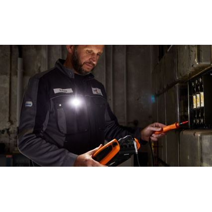 Ledlenser W1R - Torcia da lavoro ricaricabile a LED dimmerabile con clip, 740 mAh, IP54, 220 lm