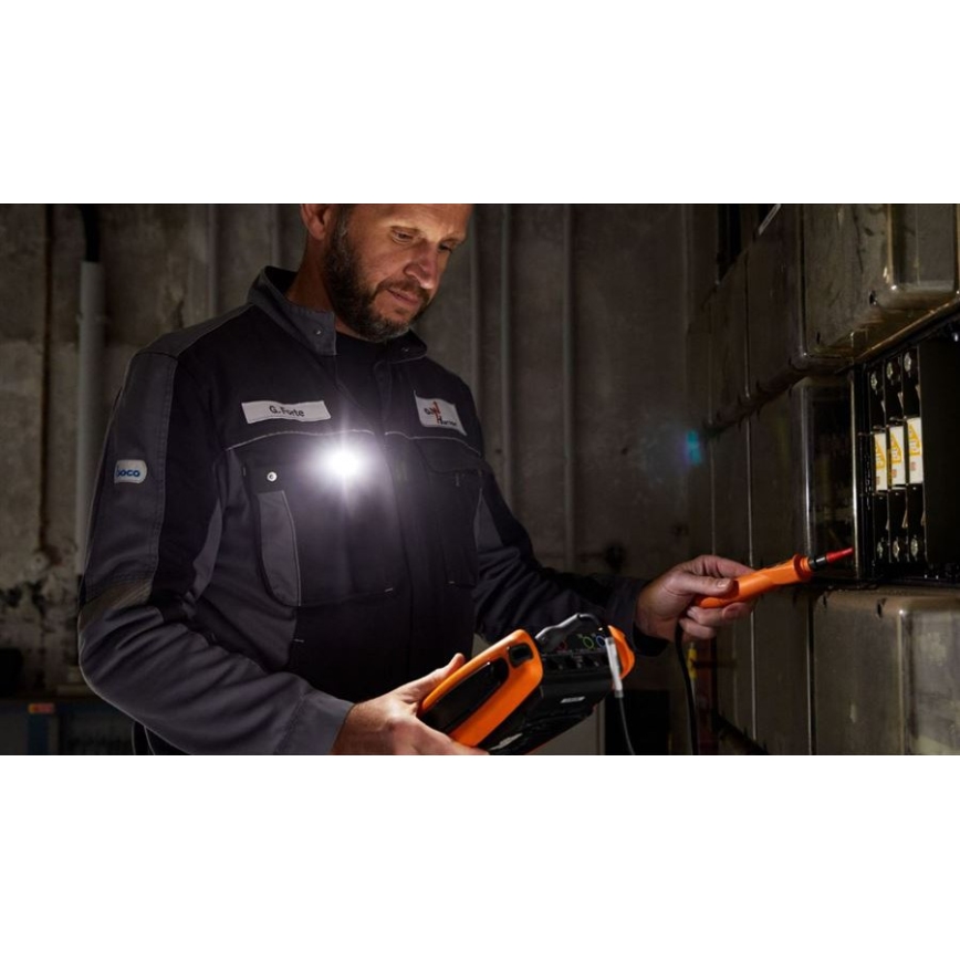 Ledlenser W1R - Torcia da lavoro ricaricabile a LED dimmerabile con clip, 740 mAh, IP54, 220 lm