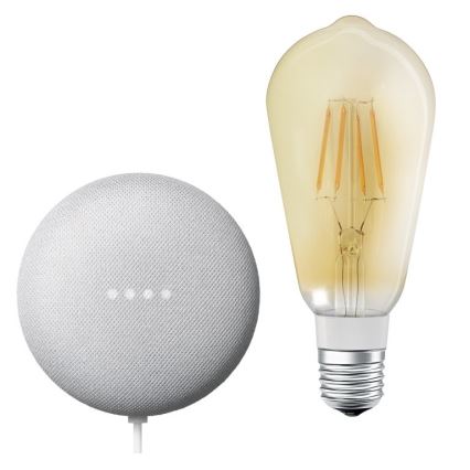 Ledvance - Smart speaker Google Nest Mini + Lampadina LED Dimmerabile SMART+ E27/5,5W/230V