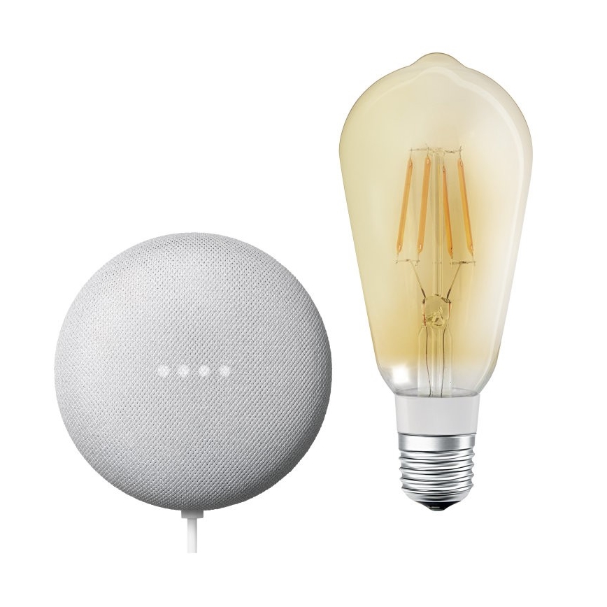 Ledvance - Smart speaker Google Nest Mini + Lampadina LED Dimmerabile SMART+ E27/5,5W/230V