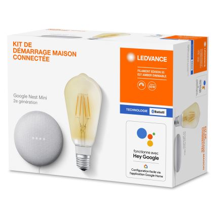 Ledvance - Smart speaker Google Nest Mini + Lampadina LED Dimmerabile SMART+ E27/5,5W/230V