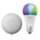 Ledvance - Altoparlante intelligente Google Nest Mini + LED RGBW Lampadina dimmerabile SMART+E27/10W/230V