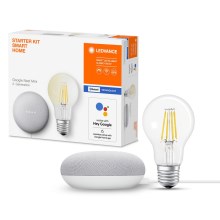 Ledvance - Altoparlante intelligente Google Nest Mini Wi-Fi + LED Lampadina dimmerabile SMART+ E27/6,5W/230V