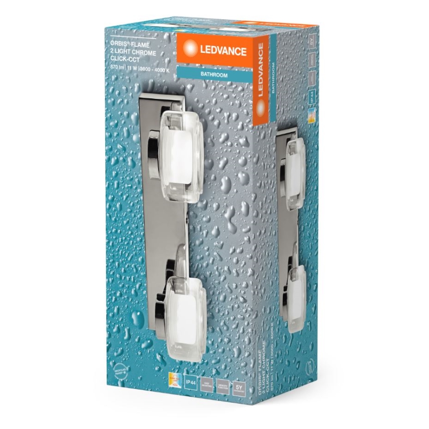 Ledvance - Applique a LED da bagno ORBIS FLAME 2xLED/5,5W/230V 3000/4000K IP44 cromo