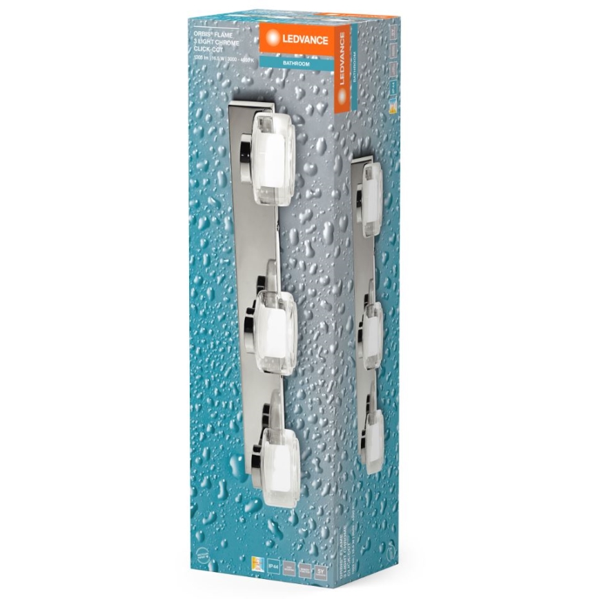 Ledvance-Applique a LED da bagno ORBIS FLAME 3xLED/5,5W/230V IP44 cromo