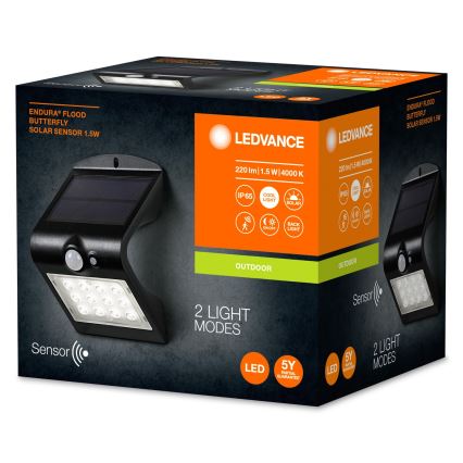 Ledvance - Applique a LED solare con sensore FARFALLA LED/1,5W/3,7V IP65