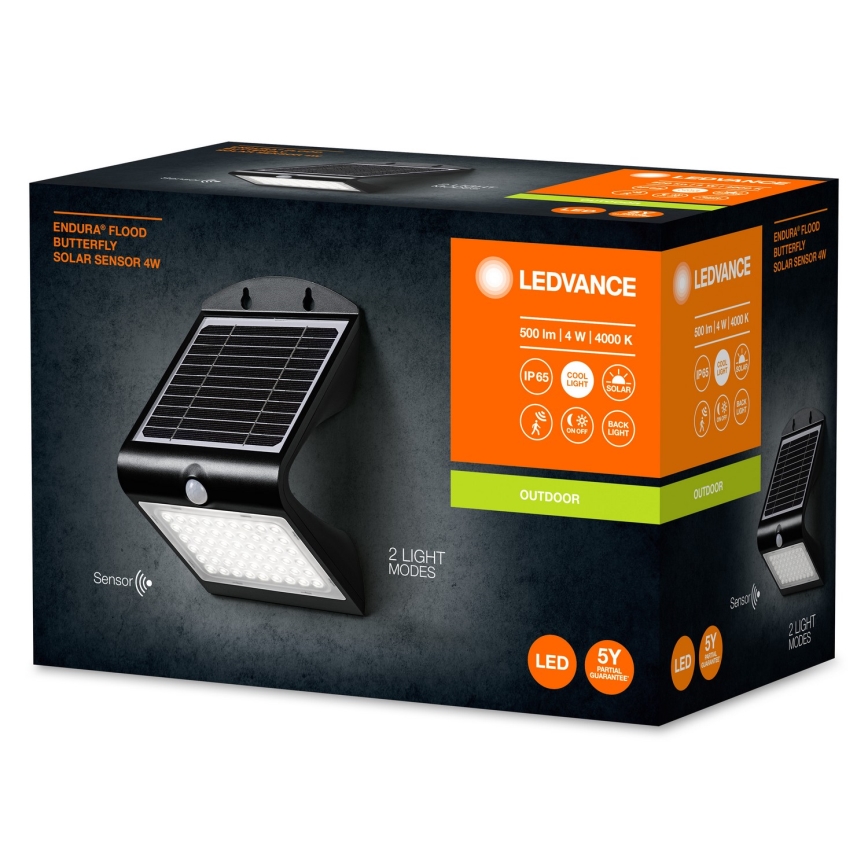 Ledvance - LED Applique solare con sensore di movimento e crepuscolare FARFALLA LED/4W/3,7V 2000 mAh IP65