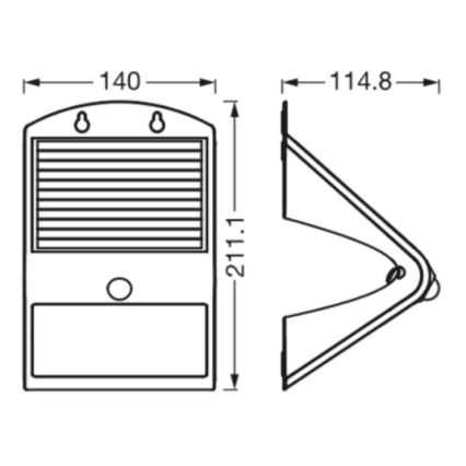 Ledvance - Applique a LED solare con sensore FARFALLA LED/4W/3,7V IP65