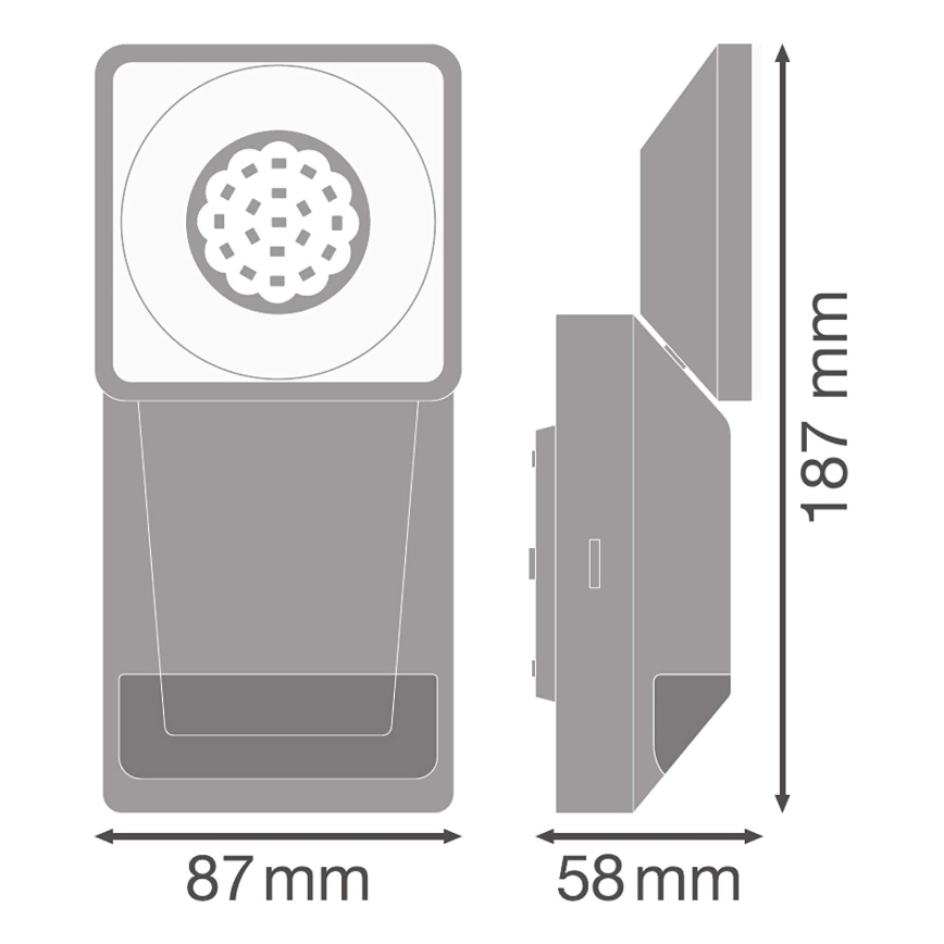 Ledvance - Applique da esterno a LED con sensore  SPOT LED/8W/230V IP55 nera