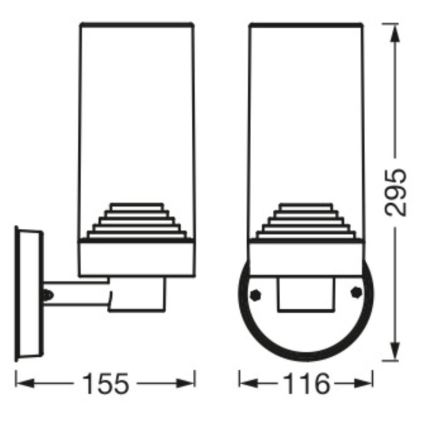 Ledvance - Applique da esterno AMBER 1xE27/20W/230V IP44