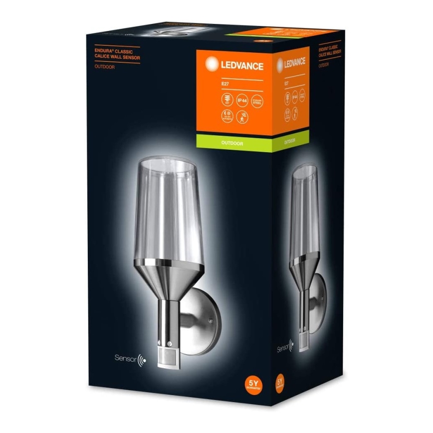 Ledvance - Applique da esterno con sensore CALICE 1xE27/60W/230V IP44