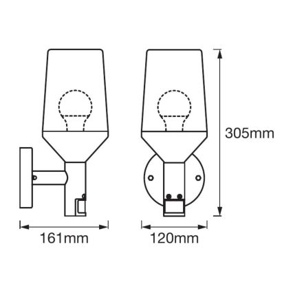 Ledvance - Applique da esterno con sensore CALICE 1xE27/60W/230V IP44