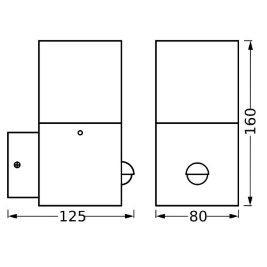 Ledvance - Applique da esterno con sensore FIGO SQUARE 1xE27/20W/230V