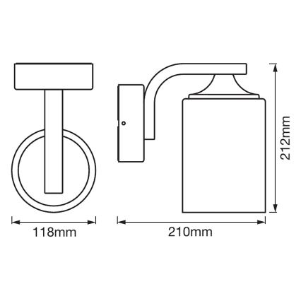 Ledvance - Applique da esterno CYLINDER 1xE27/60W/230V IP43