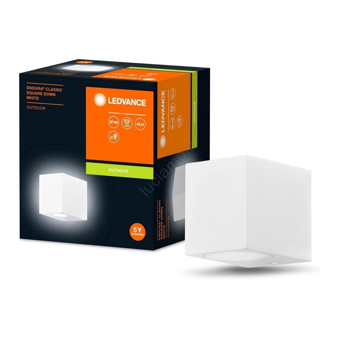 LEDVANCE ENDURA Classic Square Down: Applique Da Esterno Nera Con Attacco GU10, IP44