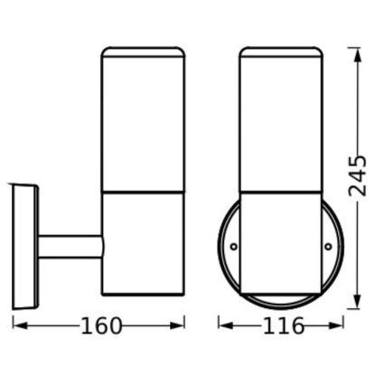 Ledvance - Applique da esterno FIGO CYLINDER 1xE27/20W/230V IP44