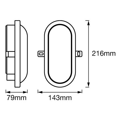 Ledvance - Applique LED da esterno BULKHEAD LED/11W/230V IP54 nera