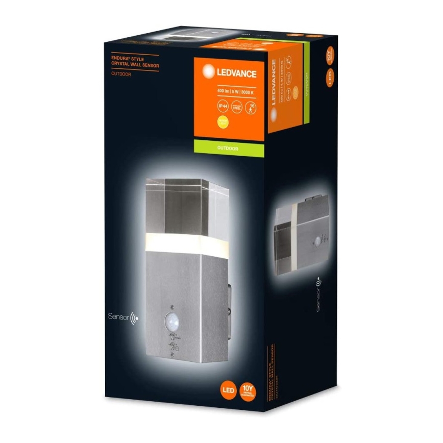 Ledvance - Applique LED da esterno con sensore CRYSTAL 1xLED/5W/230V IP44