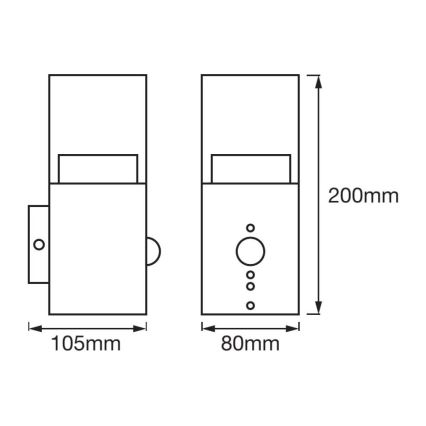 Ledvance - Applique LED da esterno con sensore CRYSTAL 1xLED/5W/230V IP44