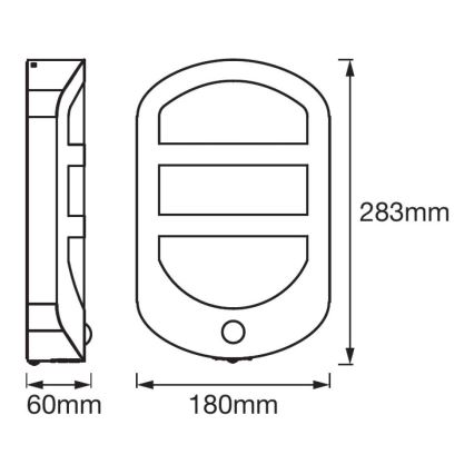 Ledvance - Applique LED da esterno con sensore PLATE LED/12,5W/230V IP44