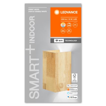 Ledvance - Applique LED dimmerabile SMART+ WOOD LED/12W/230V 3000-6500K Wi-Fi