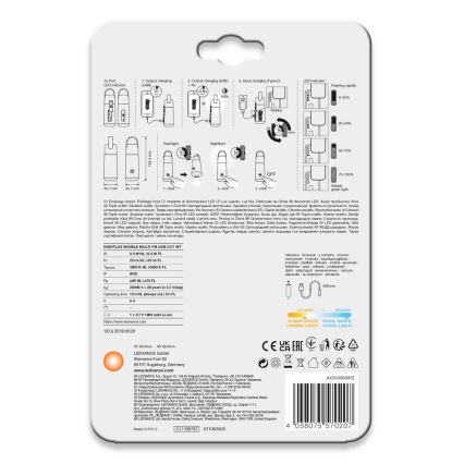 Ledvance - Banca di alimentazione a LED con funzione di torcia MOBILE LED/0,5W/5V 1800 mAh 2xUSB