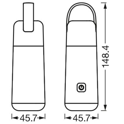 Ledvance - Banca di alimentazione a LED con funzione di torcia MOBILE LED/0,5W/5V 1800 mAh 2xUSB