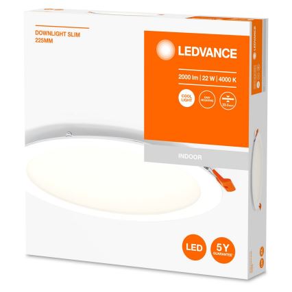Ledvance - Faretto LED da incasso SLIM LED/22W/230V 4000K