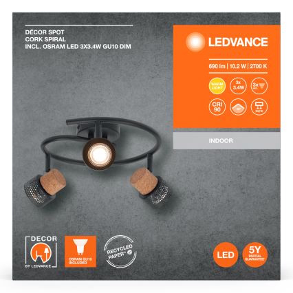 Ledvance - Faretto LED DECOR CORK 3xGU10/3,4W/230V