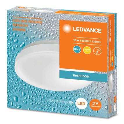 Ledvance - Plafoniera LED da bagno con sensore CEILING ROUND LED/18W/230V IP44