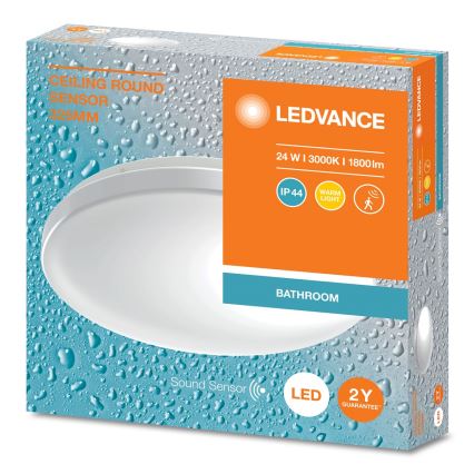 Ledvance - Plafoniera LED da bagno con sensore CEILING ROUND LED/24W/230V IP44