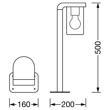 Ledvance - Lampada da esterno CASCADE 1xE27/25W/230V IP44 50 cm