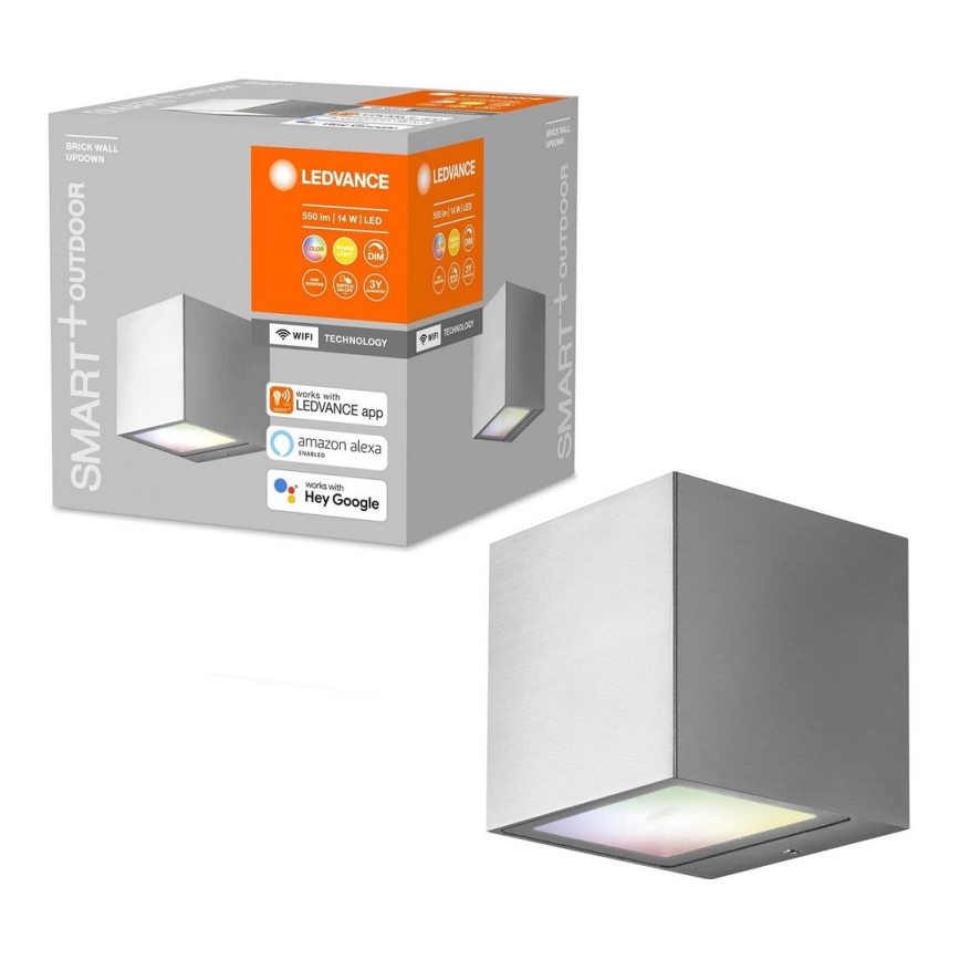 Ledvance - Lampada da esterno LED RGBW dimmerabile BRICK LED/14W/230V Wi-Fi IP44