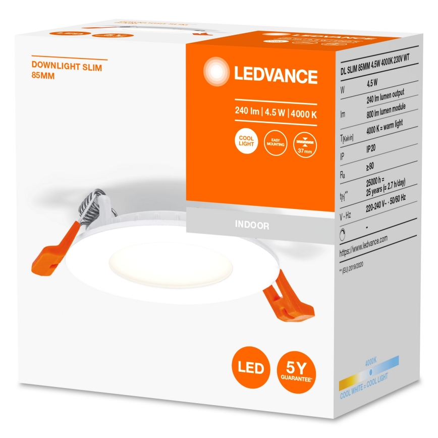 Ledvance - Lampada da incasso LED SLIM LED/4,5W/230V 4000K