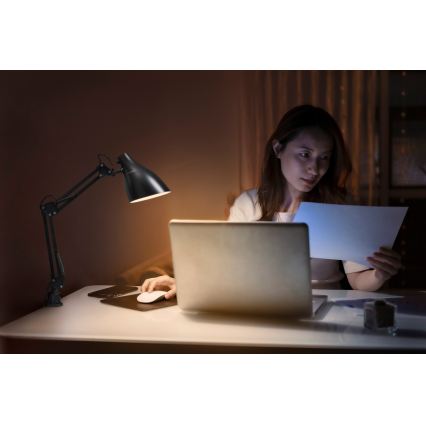 Ledvance - Lampada da scrivania con morsetto OFFICE LINE 1xE27/11W/230V nera