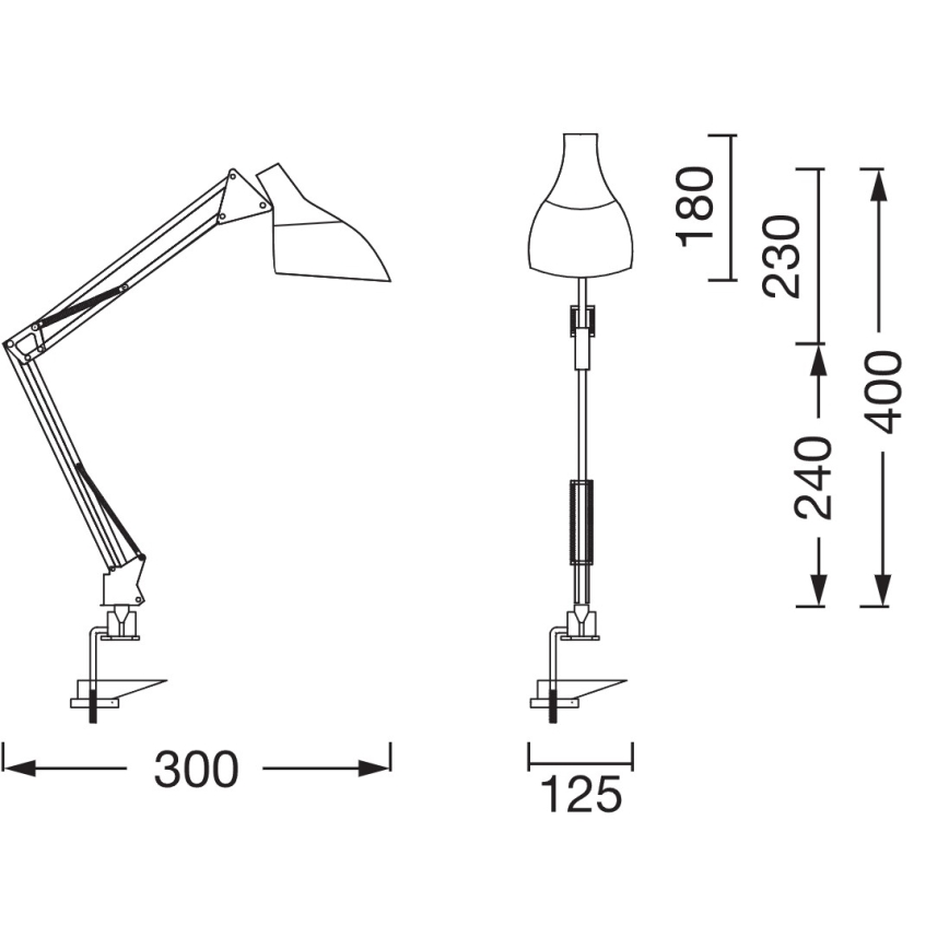 Ledvance - Lampada da scrivania con morsetto OFFICE LINE 1xE27/11W/230V nera
