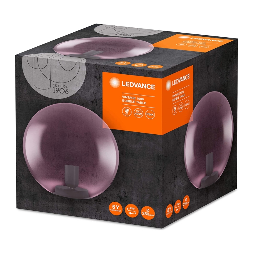 Ledvance - Lampada da tavolo BUBBLE 1xE27/40W/230V rosa