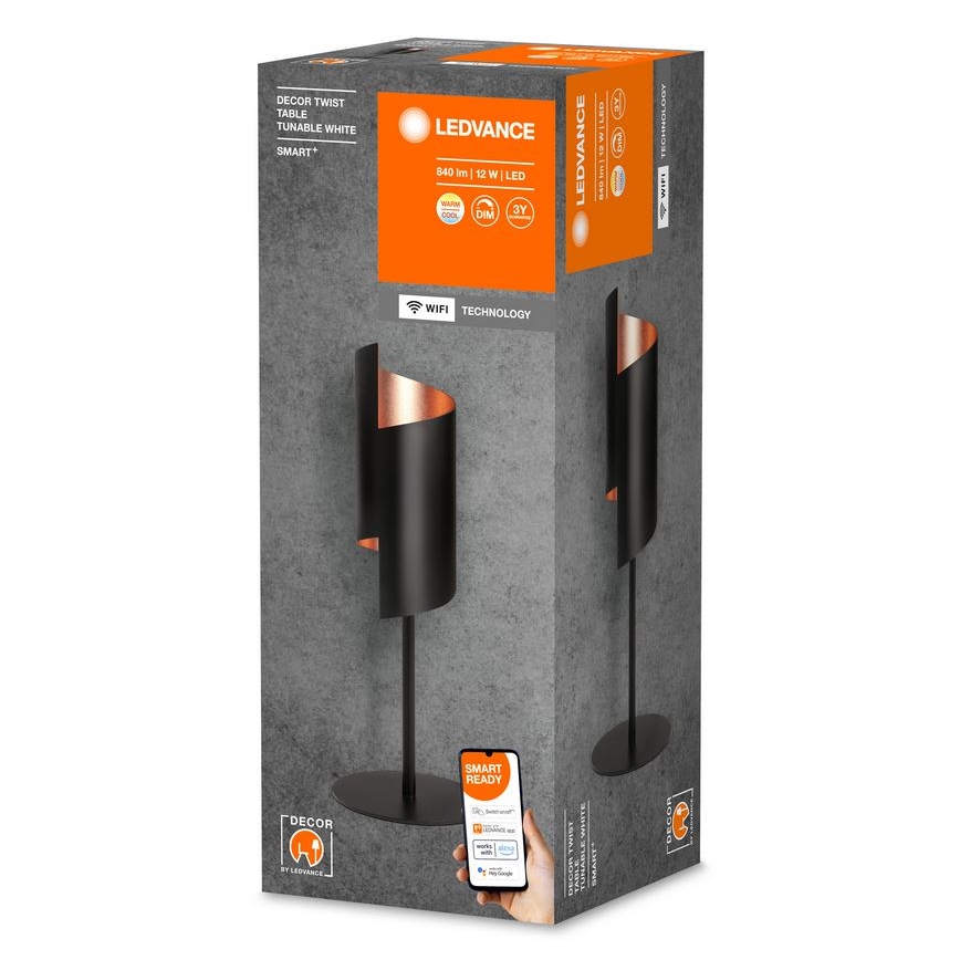 Ledvance - Lampada da tavolo dimmerabile LED SMART+ DECOR TWIST LED/12W/230V 3000-6500K Wi-Fi nero