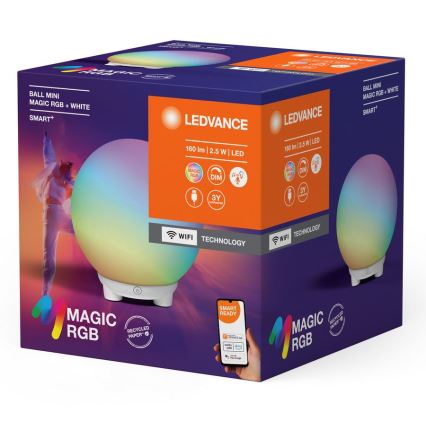 Ledvance - Lampada da tavolo ricaricabile dimmerabile LED RGBW SMART+ MAGIC LED/2,5W/5V 2200-6500K Wi-Fi