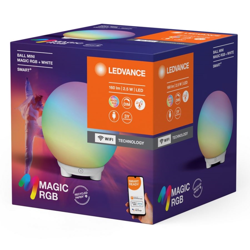 Ledvance - Lampada da tavolo ricaricabile dimmerabile LED RGBW SMART+ MAGIC LED/2,5W/5V 2200-6500K Wi-Fi
